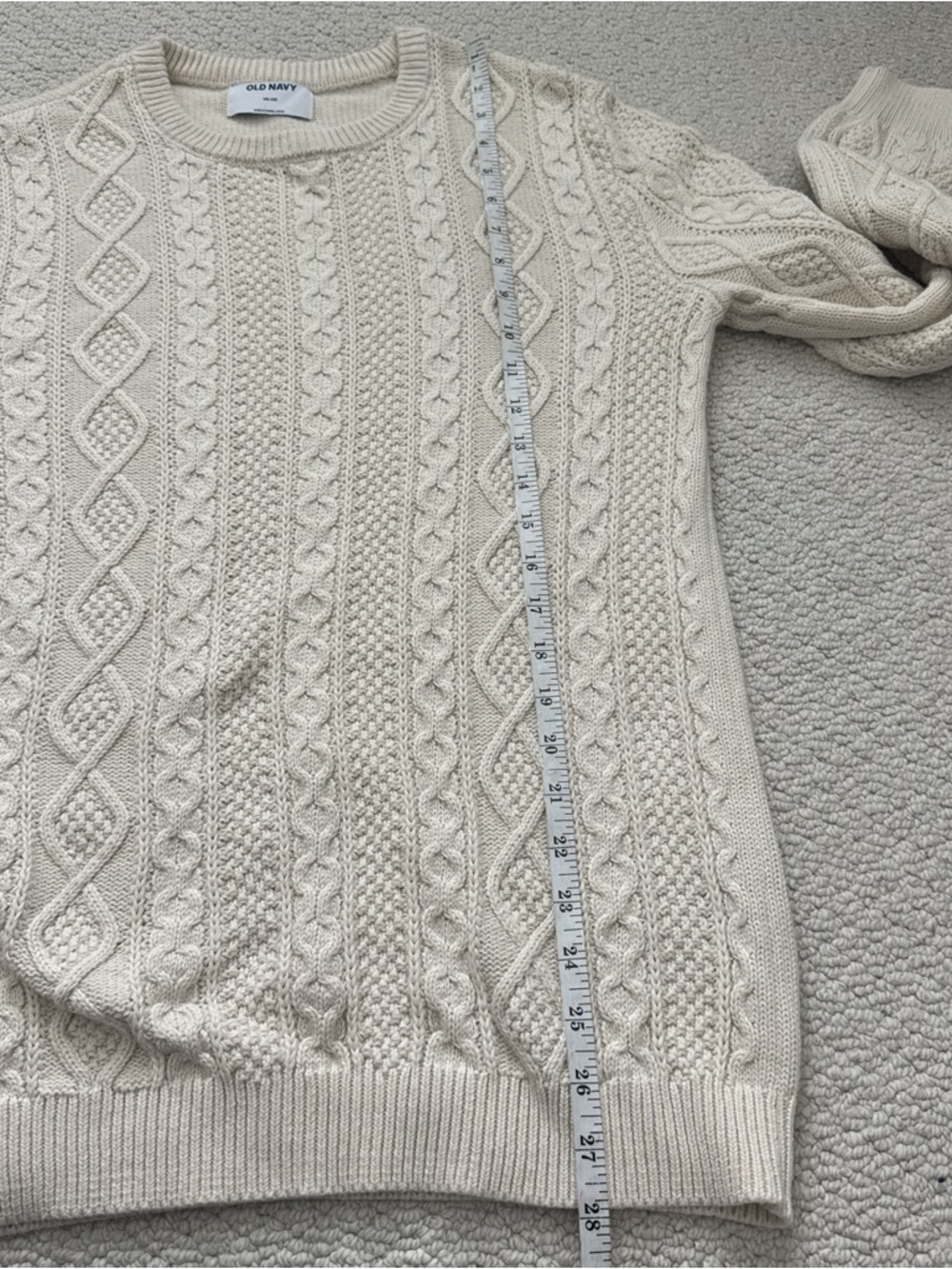 Old Navy Cream Cable Knit Pullover Sweater - Picture 4 of 6